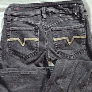 Diesel Black Denim with Gold Button Detail